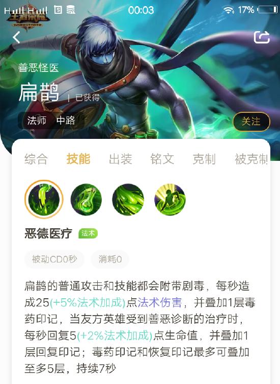扁鹊的介绍及新赛季的出装和铭文
