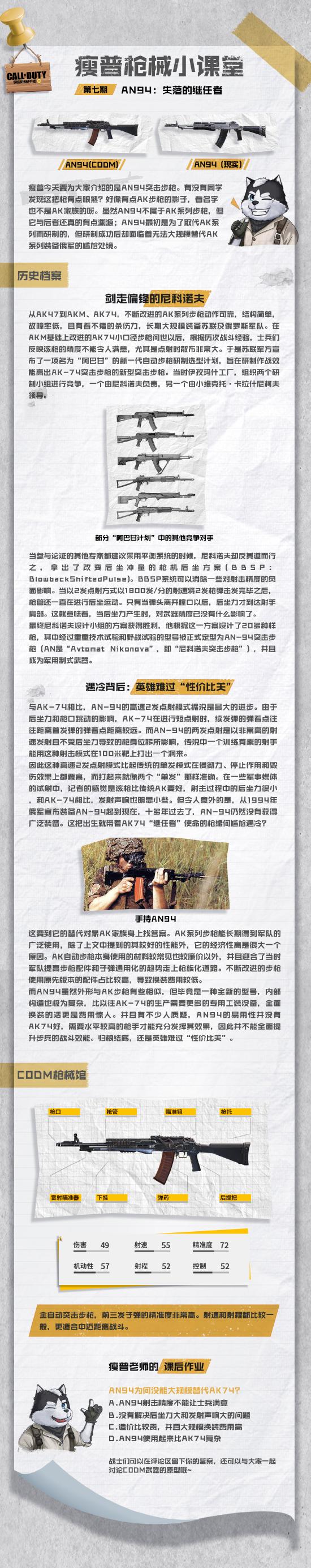【瘦普枪械小课堂】第七期 AN94:失落的继任者