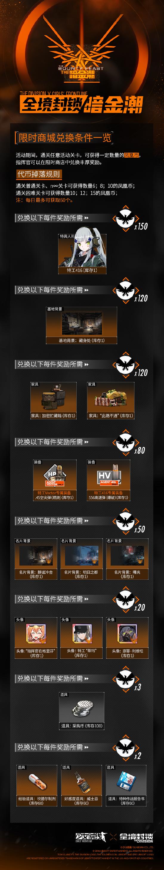 【全境封锁】联动活动全奖励一览