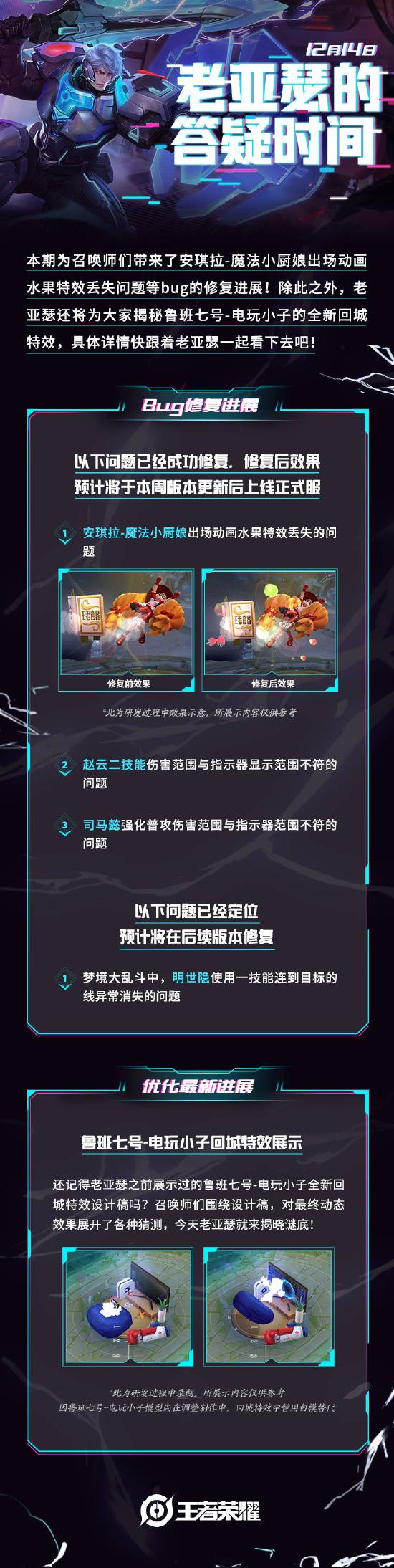 老亚瑟答疑 | 魔法小厨娘bug修复，电玩小子全新回城特效抢先看